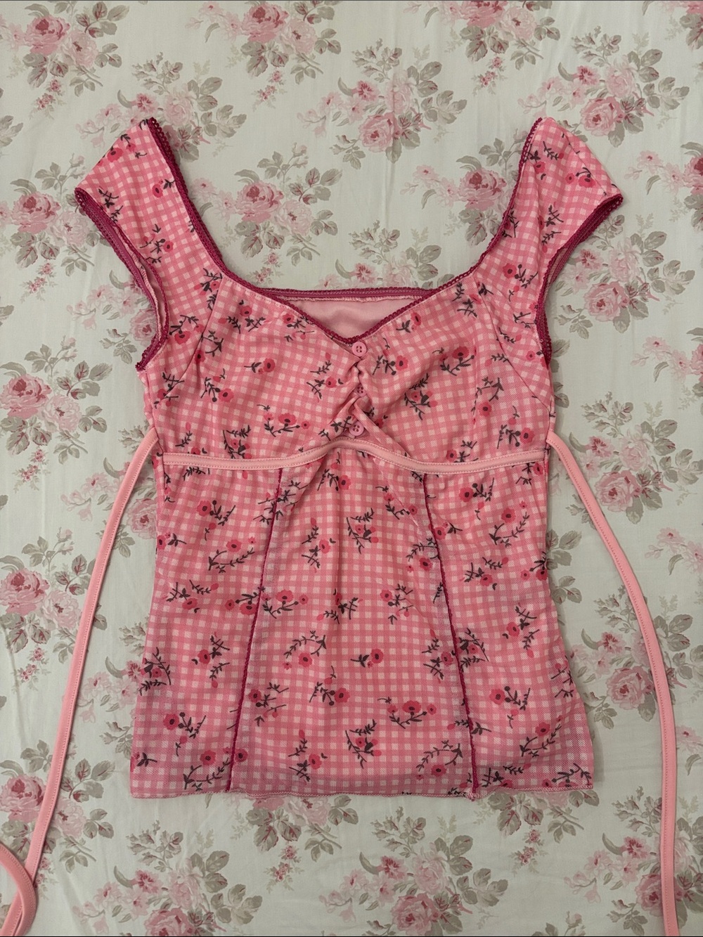 pink coquette top